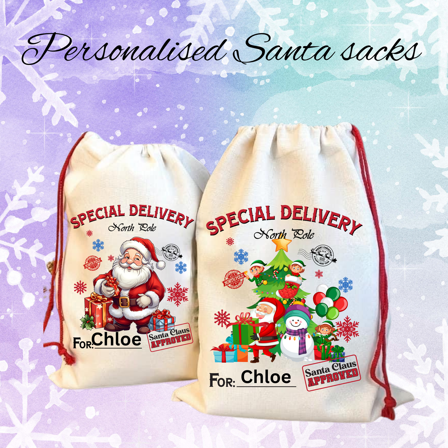 Personalised Character Santa Sacks