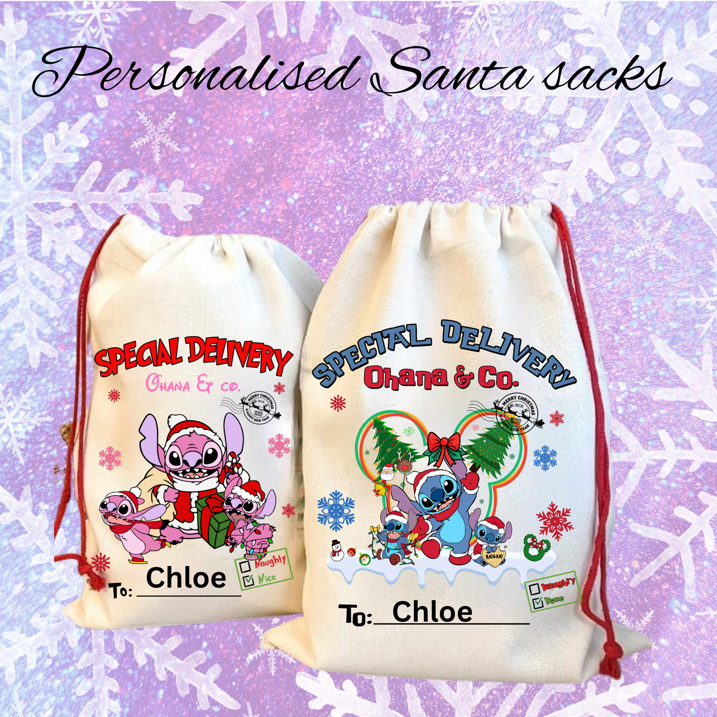 Personalised Character Santa Sacks