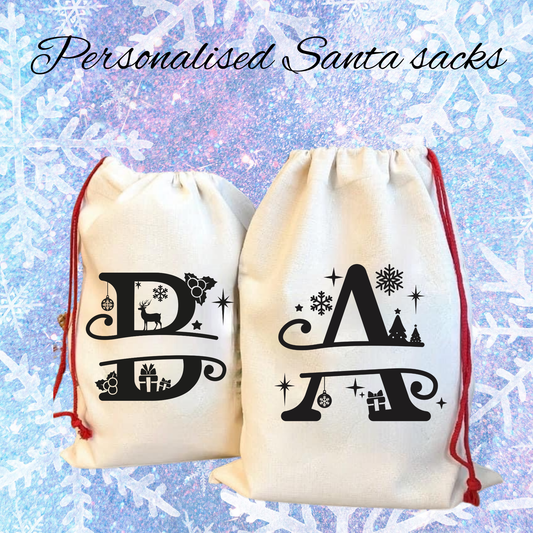 Personalized Initial Santa Sack