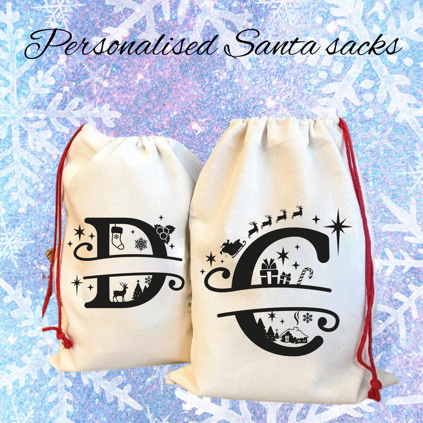 Personalized Initial Santa Sack