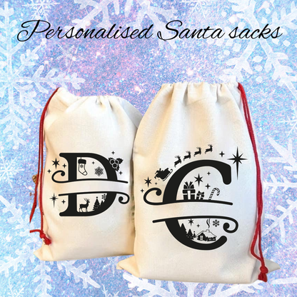 Personalized Initial Santa Sack
