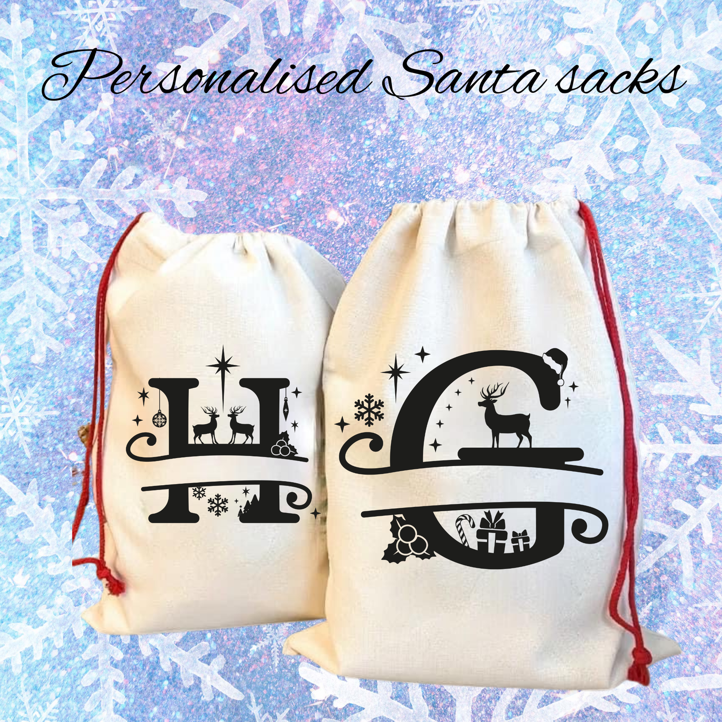 Personalized Initial Santa Sack