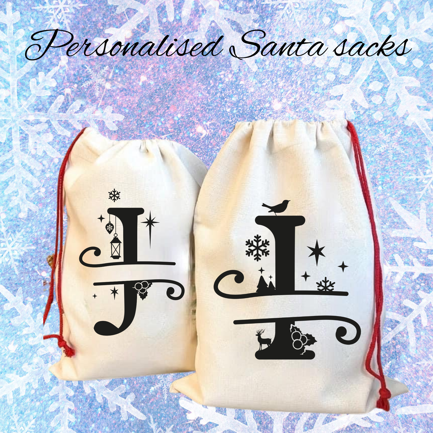 Personalized Initial Santa Sack