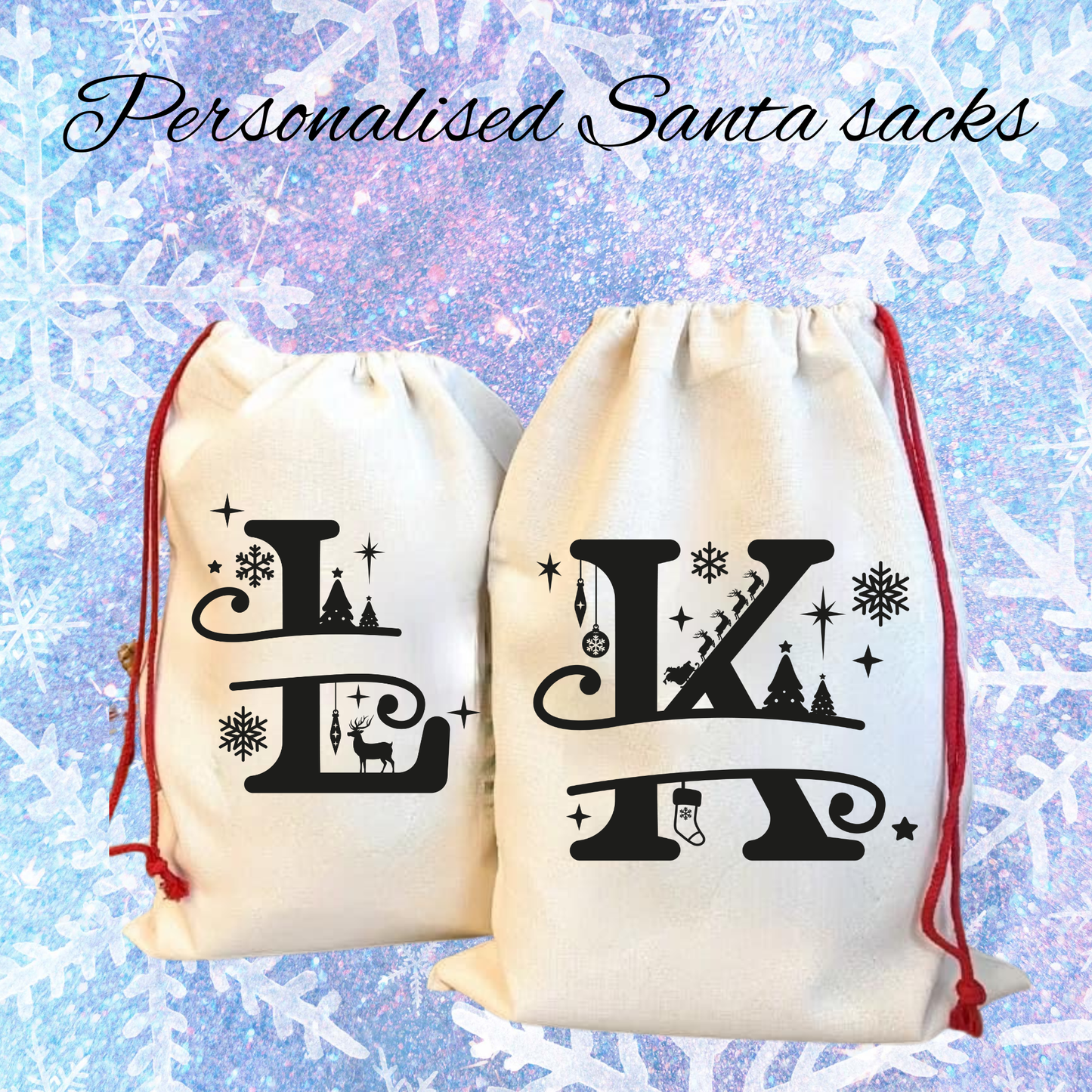 Personalized Initial Santa Sack