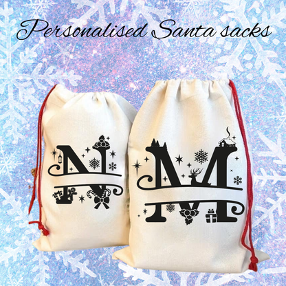 Personalized Initial Santa Sack