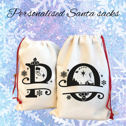 Personalized Initial Santa Sack