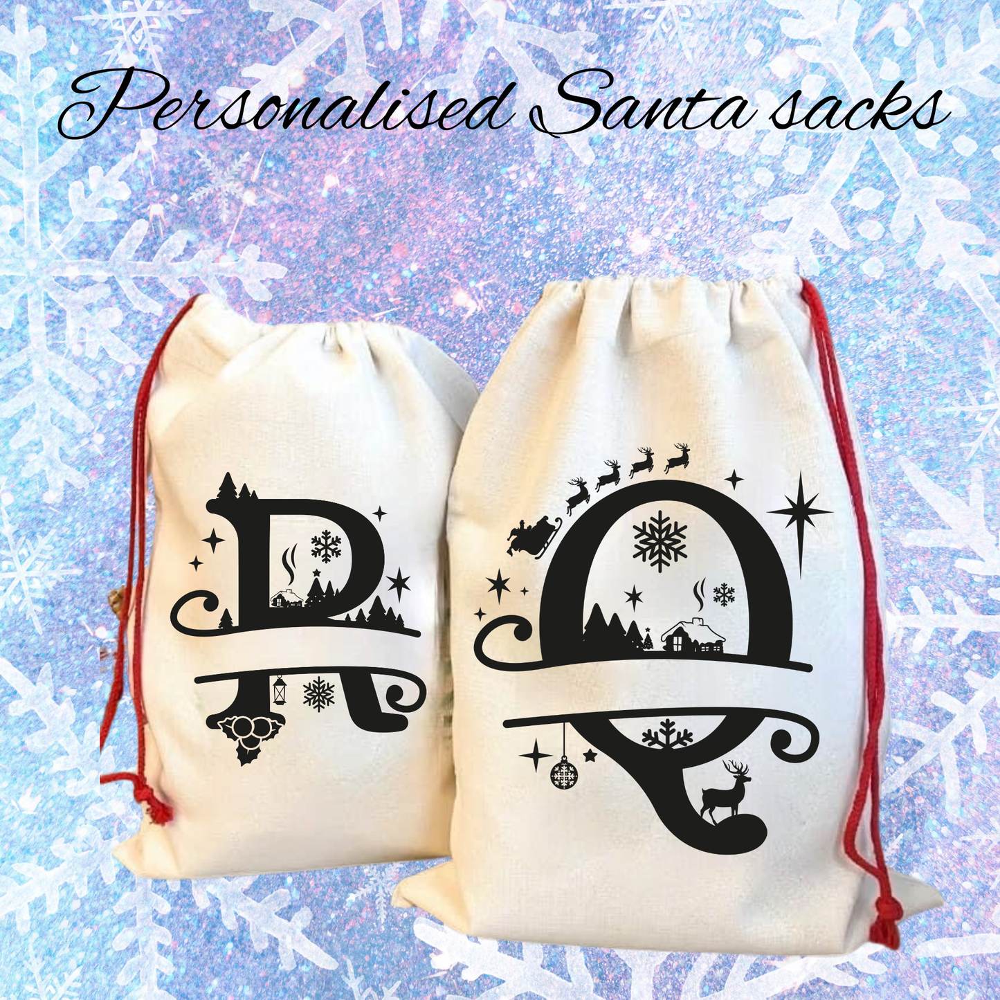 Personalized Initial Santa Sack