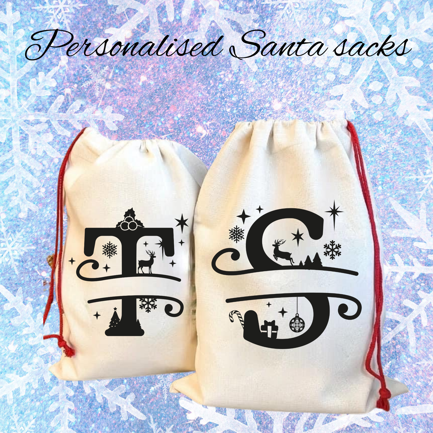 Personalized Initial Santa Sack