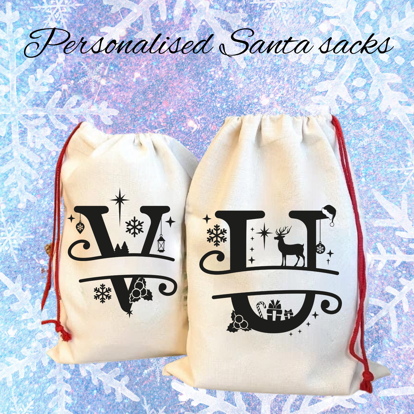 Personalized Initial Santa Sack
