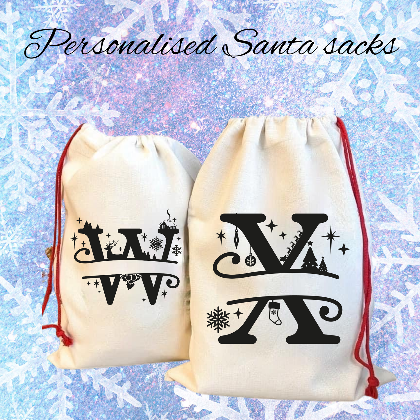 Personalized Initial Santa Sack