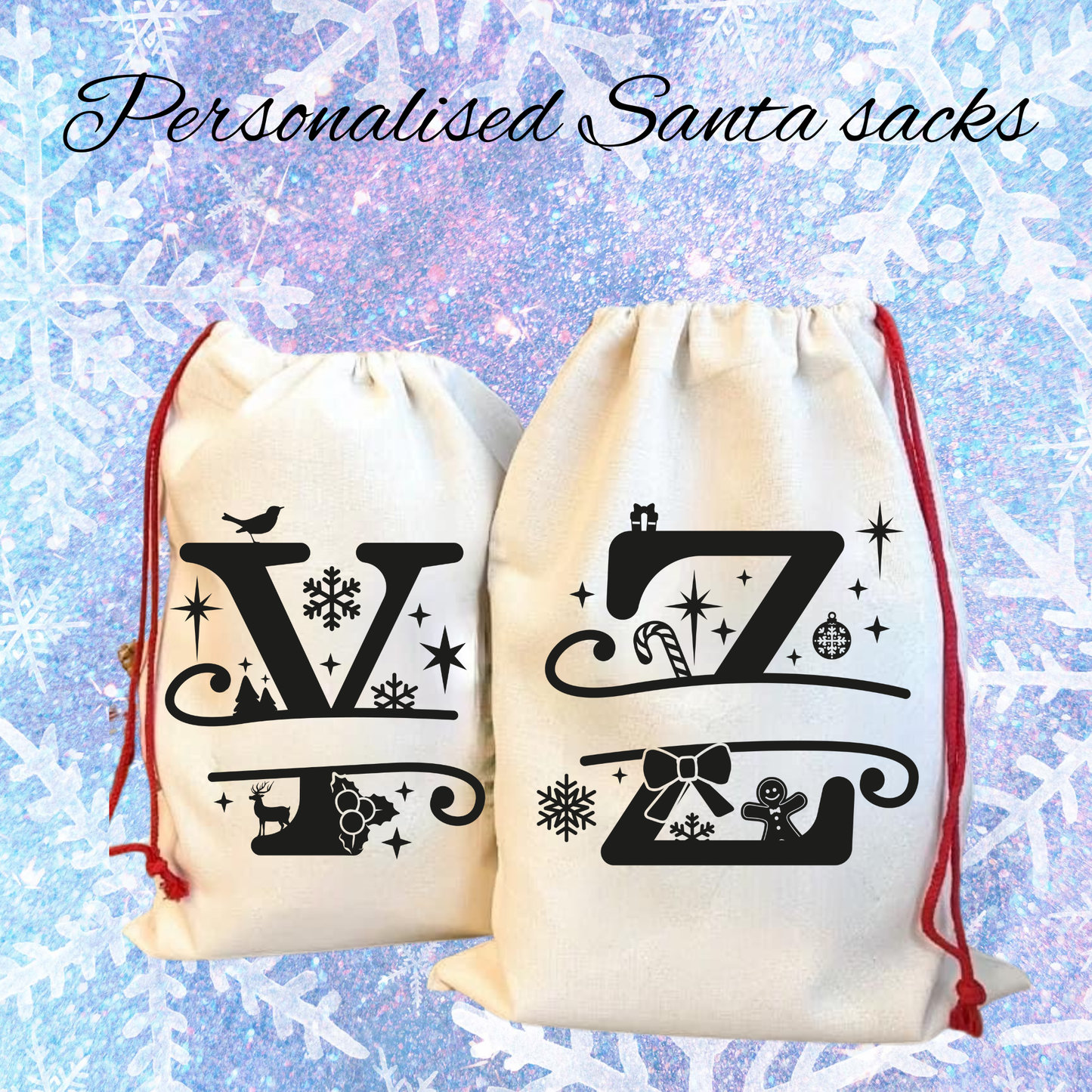 Personalized Initial Santa Sack