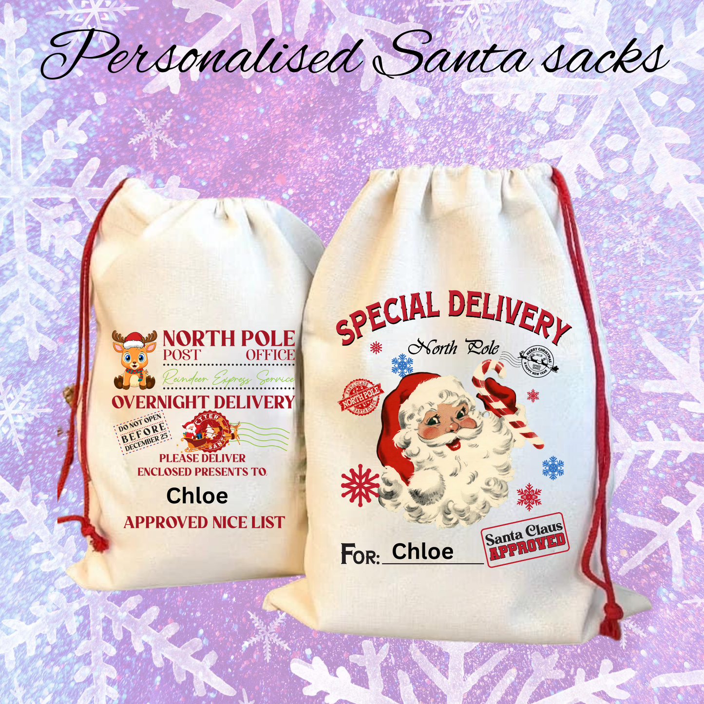 Personalised Character Santa Sacks
