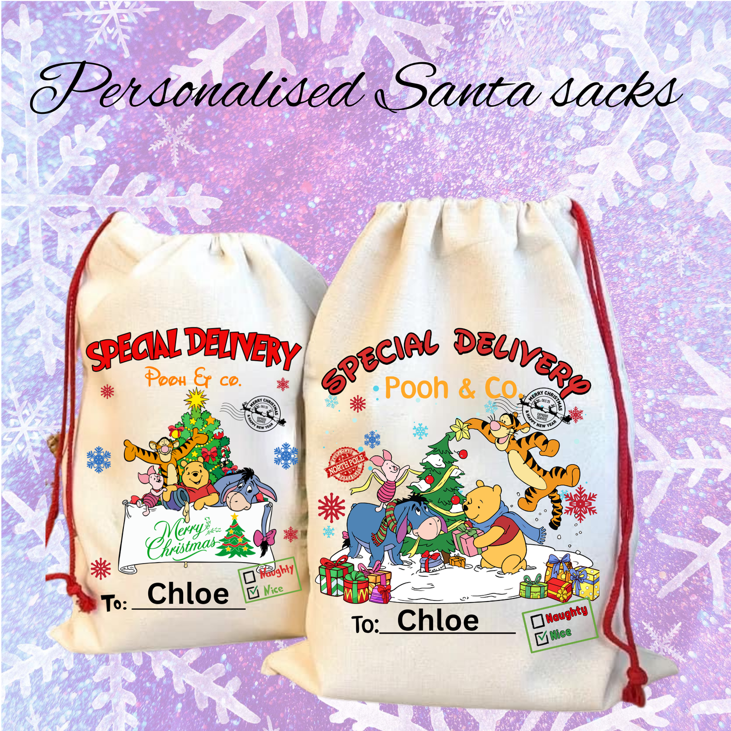 Personalised Character Santa Sacks