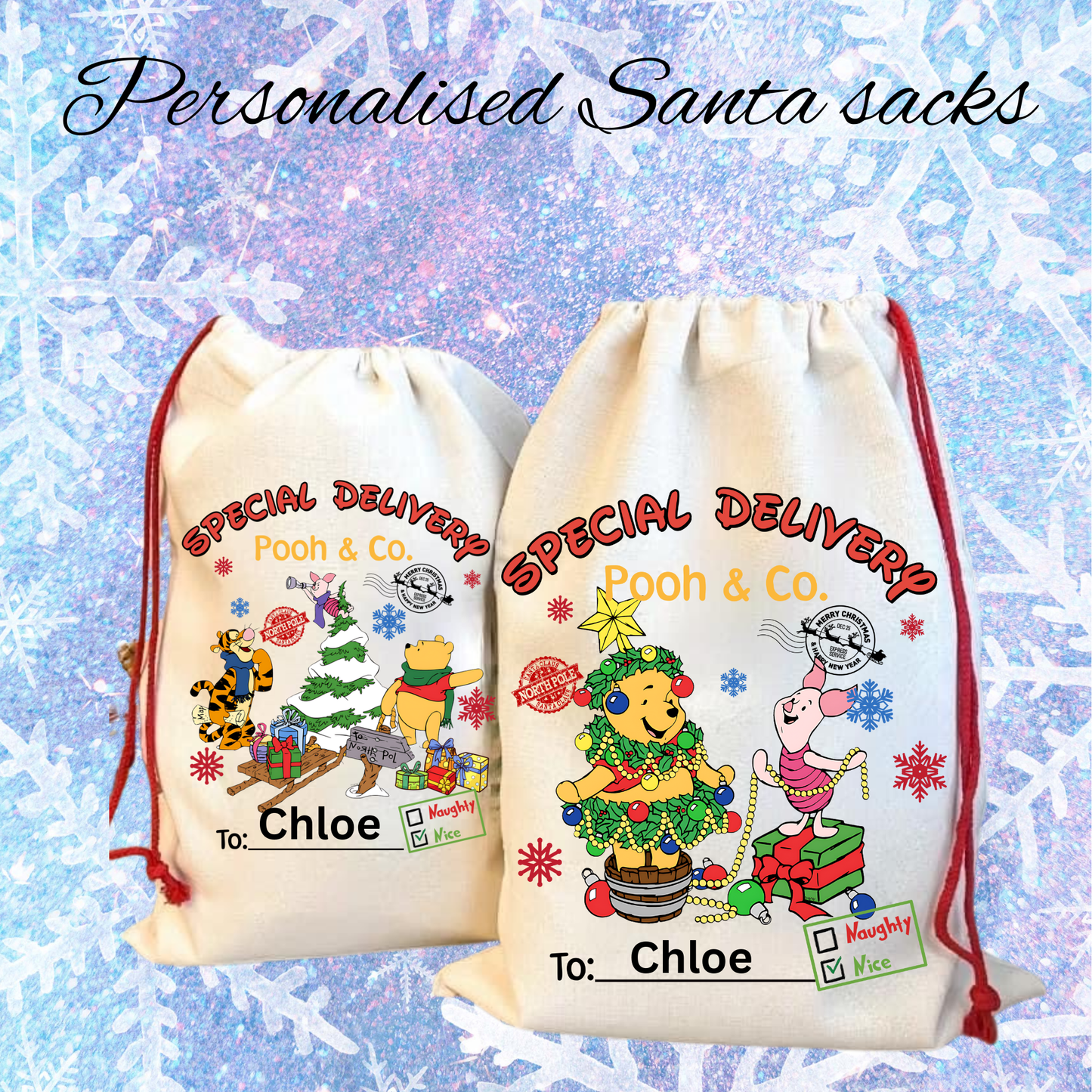Personalised Character Santa Sacks