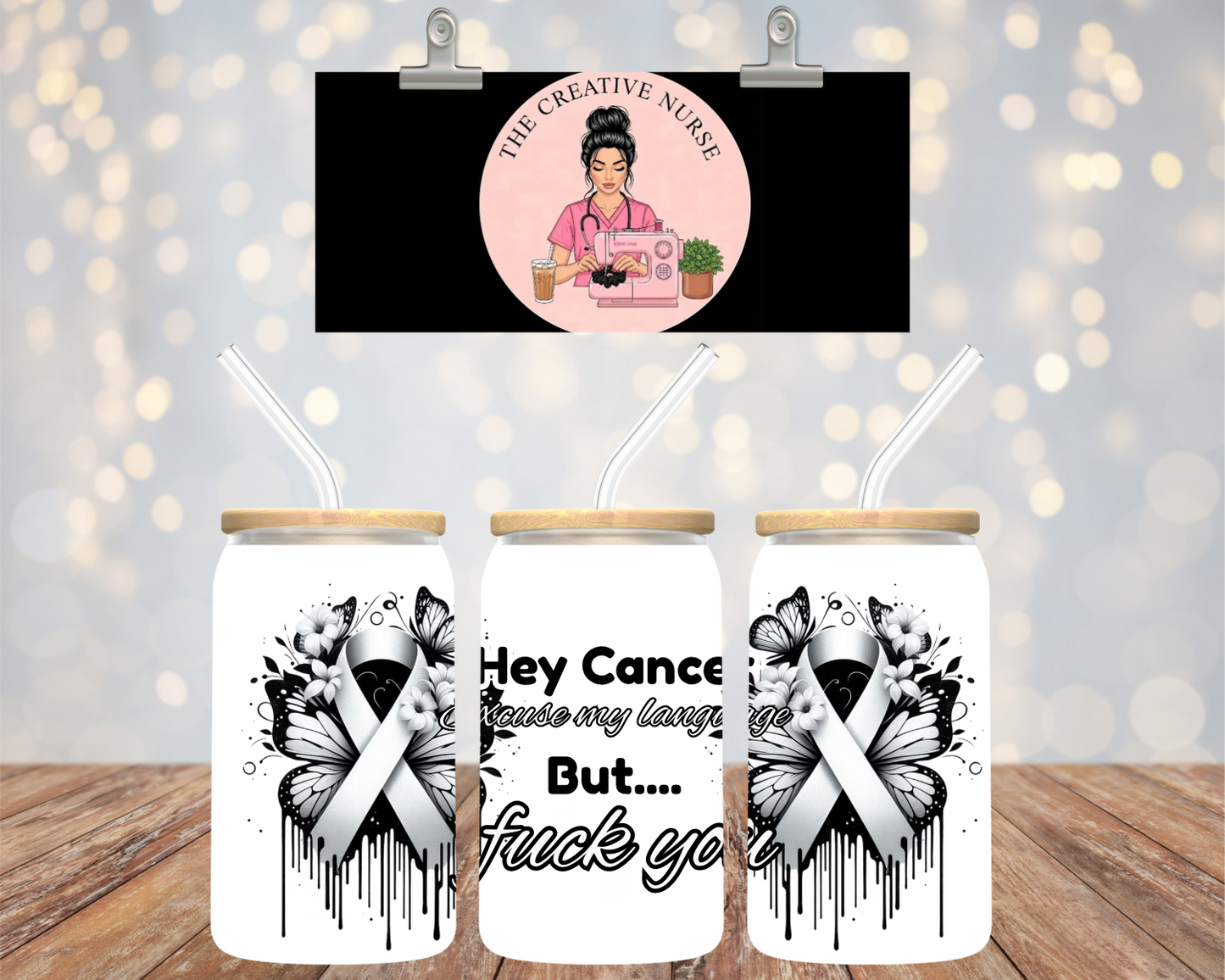 White cancer ribbon