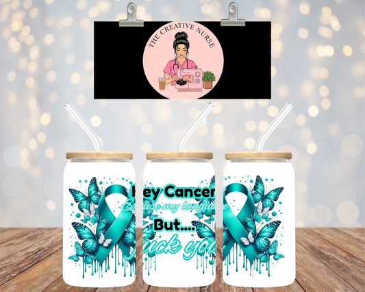 Teal cancer ribbon