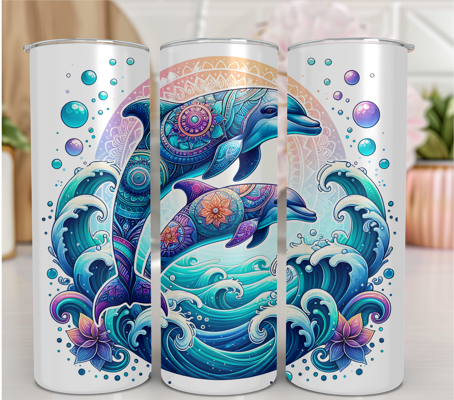 Colourful dolphins