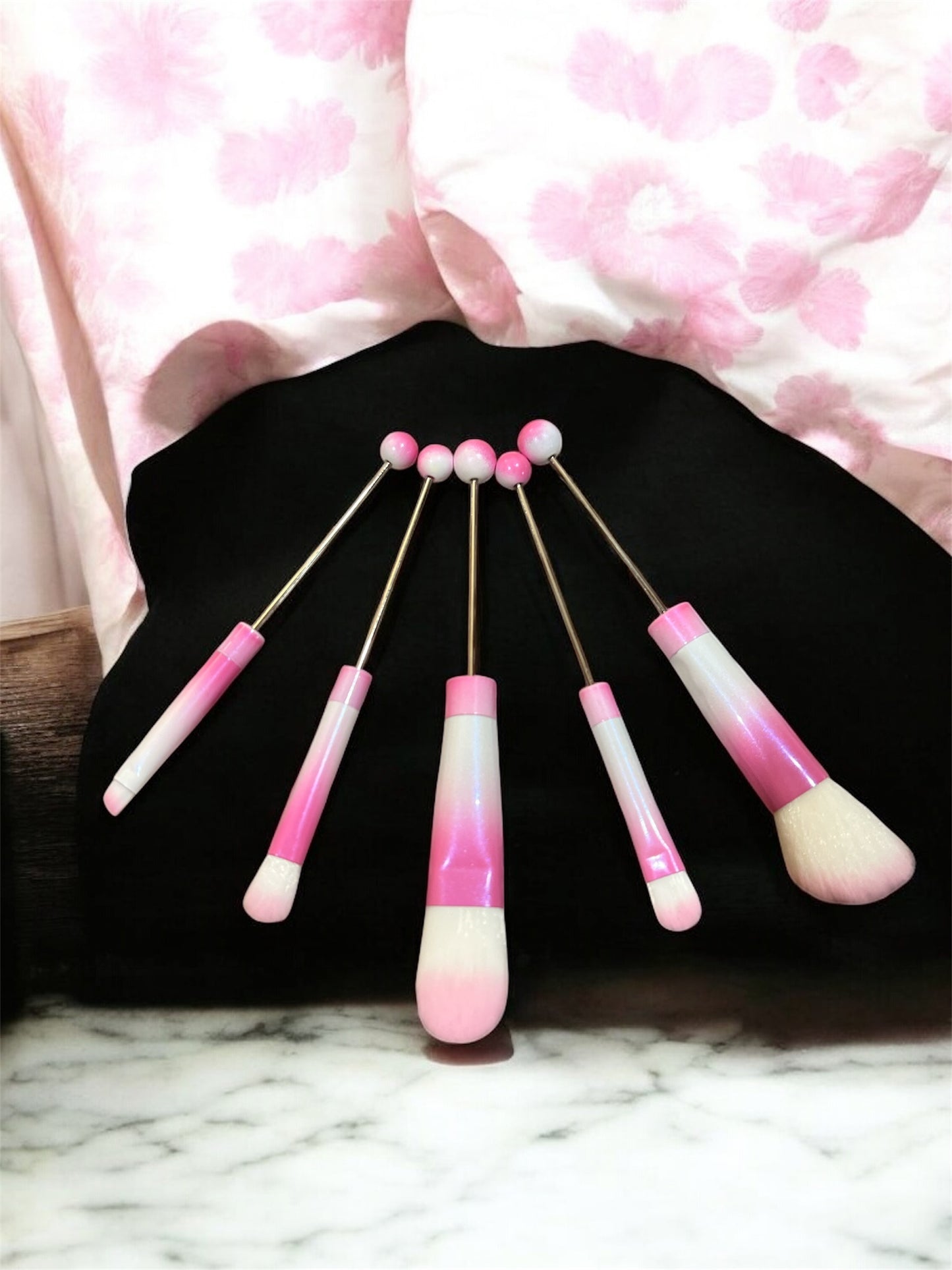 Beaded make up brushes