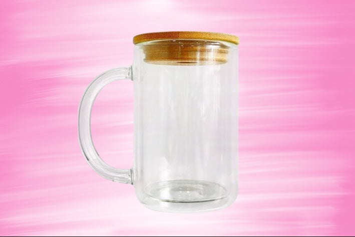 15oz glass snowglobe coffee mug